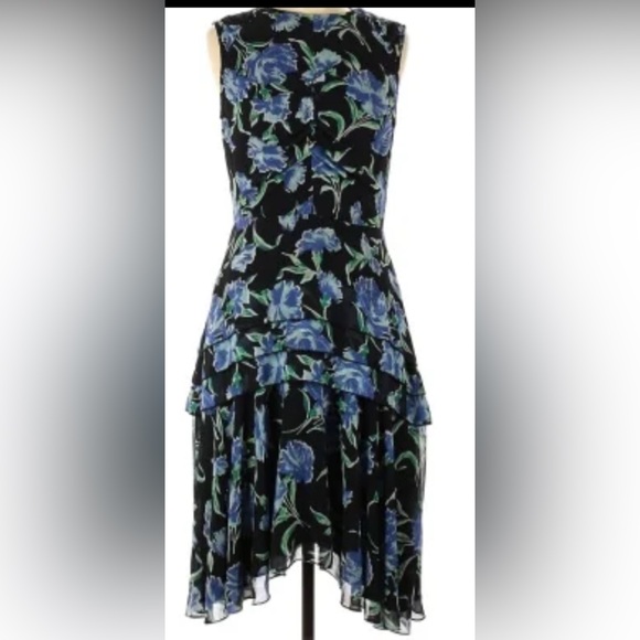 Jason Wu Collection Sleeveless Floral Print Midi Dress with Pleating Detail sz 6 - Picture 4 of 15